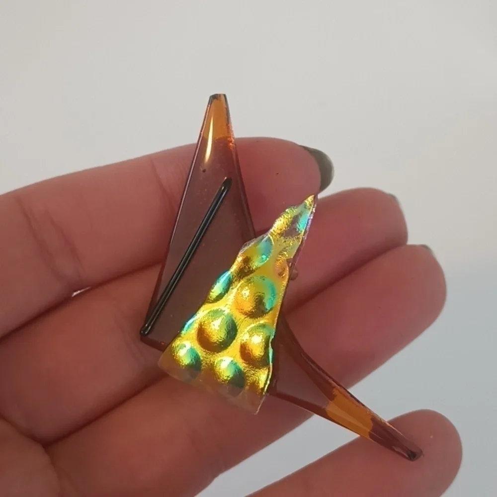 NWOT Artisan Handmade fused glass brooch pin